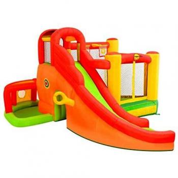 Castillo hinchable con tobogán 450x380x230 cm PVC Happy Hop Multicolor