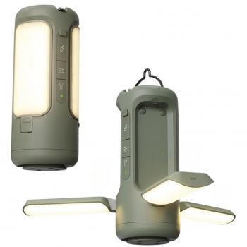 Lámpara de Camping Potente con Altavoz Bluetooth y Powerbank 6000 mAh - Luz de Emergencia Portátil para Camping, Senderismo y Urgencias