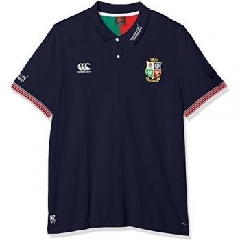 Camiseta para hombre de piqué de algodón VapoDri, del equipo de rugby de los leones británicos, hombre, Vapo Dri Cotton Pique Training, Peacoat Blue, 3XL