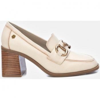 Mocasines de piel color blanco para mujer