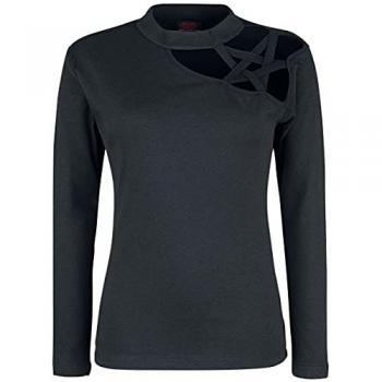 Spiral Gothic Elegance Long Sleeve Shirt - Black - Sizes S to XXL for Women