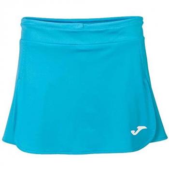 Falda Joma Open II Turquesa Flúor para mujer, ideal para deporte de raqueta, diseño cómodo y ligero, con short interior
