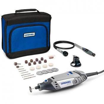 Dremel 3000 - Multiherramienta 130 W, kit con 2 complementos y 25 accesorios y estuche, velocidad variable 10.000 - 33.000 rpm para tallar, grabar, fresar, amolar, limpiar, pulir, cortar y lijar