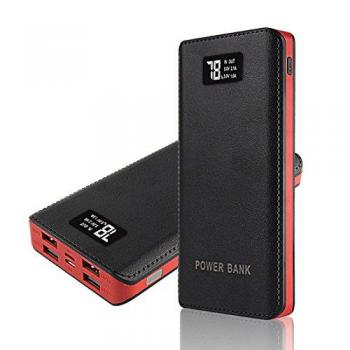DCAE Batería Externa 20000mAh Potente 4 Puertos de Salida Cargador Portátil con Pantalla LED Digital Power Bank de alta capacidad para iPhone 6/7/7 Más, Samsung, HUAWEI, PSP, cámara y más
