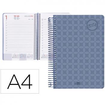 Agenda 2024 Liderpapel A-4 Espiral DP Classic Azul