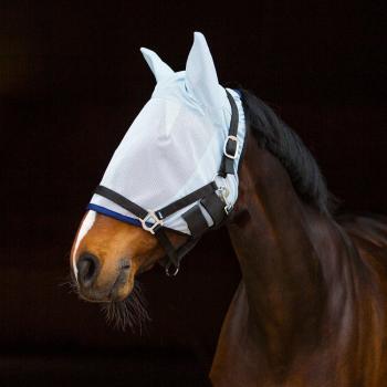 Máscara anti moscas para caballos con orejas Horze, Azul