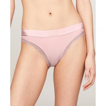 Braguitas Tommy Hilfiger con logo en la cintura y encaje rosa - Talla S