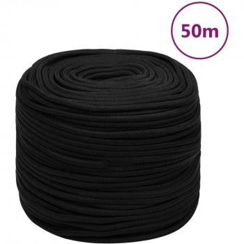 Cuerda de trabajo poliéster negro 6 mm 50 m