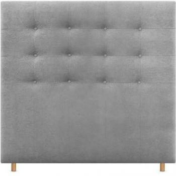 Cabecero Capitoné hasta el Suelo ACUALINE Tapizado en Tela y Polipiel Gris para Cama de 160cm (Camas 150/160)