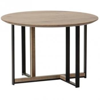 Mesa de Centro Adda Home MDF/Metal/Vinilo 60x60x40 cm - Diseño Elegante y Sofisticado, Color Negro/Marrón