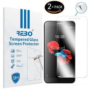 ZTE Blade A910 Protector cristal templado - RE3O® 2 x Protector de pantalla cristal templado vidrio templado para ZTE Blade A910 5,5'' pulgadas, Fácil de instalar y sin burbujas de aire, Borde redondo elegante 2,5D, Dureza 9H, Alta transparencia