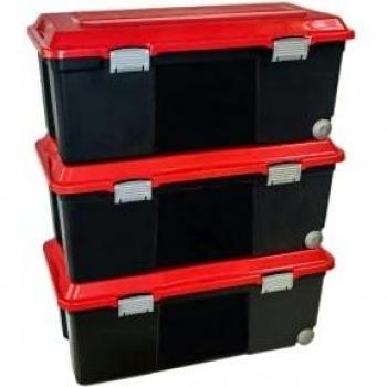 Sundis 77682025, Camper Malle en círculos bricolaje Plástico , Negro/Rojo, 3 X 75 L