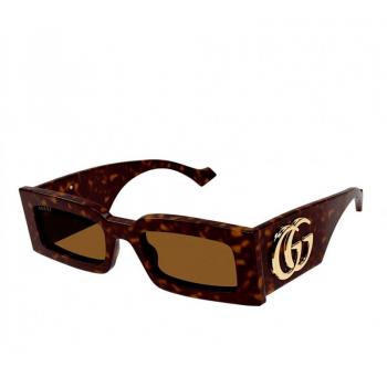 Gucci Rectangular Sunglasses - Havana/Brown, Female, Brown, Size: 53 MM