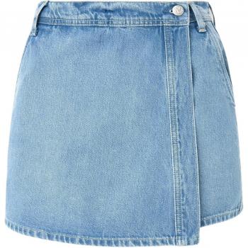 Pepe Jeans - Falda pantalón asimétrica con capa envolvente para mujer, color azul, estilo regular