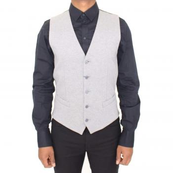 Dolce & Gabbana Gray Cotton Stretch Dress Vest Blazer - IT44 | XS