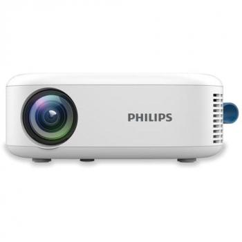Proyector Philips Neopix NPX113, True HD 720p, 30000 horas de vida útil, proyección de hasta 65 pulgadas, tecnología LED, entrada HDMI, color blanco