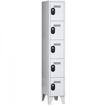 Armario de Compartimentos Bajo Llave Wolf 502593, 5 Compartimentos, Altura de Facho 320 mm, Color Gris Claro