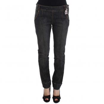 Ermanno Scervino Women's Gray Cotton Slim Fit Denim Jeans - Size XL