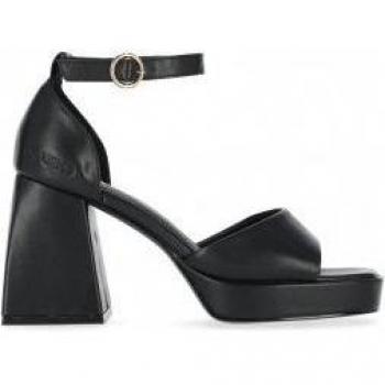 Chika10 Sandalias Pum 01 para Mujer, Color Negro, Altura de Tacón 8cm con Plataforma y Cierre de Hebilla