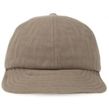 Fendi Men's All Over Logo Baseball Cap in Ecru | FXQ964AN9U Color F0TX9, Stylish Hat for Men and Women, Beige male, Size: ONE SIZE