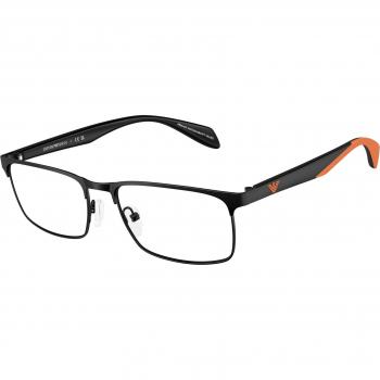 Armazones de Vista Emporio Armani EA1149 3226 para Hombre Metal Negro Transparente Cuadrada 56mm