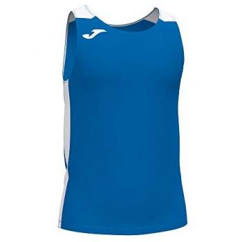 Camiseta tirantes hombre Joma Record II Royal Blanco, color royal y blanco, diseñada para running, fabricada con materiales ligeros y transpirables, corte cómodo y ajuste óptimo