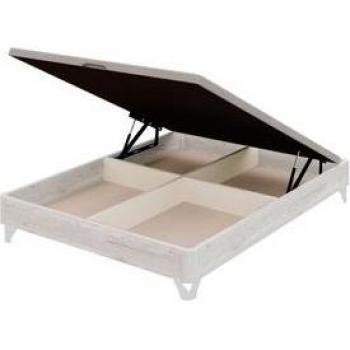 Canapé Abatible Diana 4 Compartimentos Interiores Con Patas Blancas Ártico 135X190 Cm