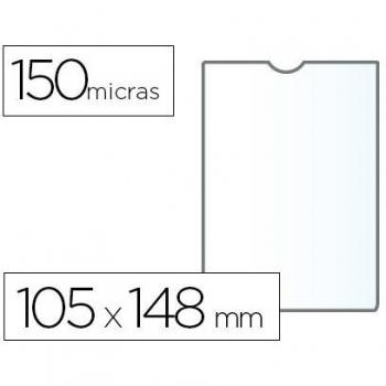 Q-CONNECT KF15578 - Funda Portadocumentos, DIN A6 150 Micras PVC Transparente Con Uñero 105X148 mm