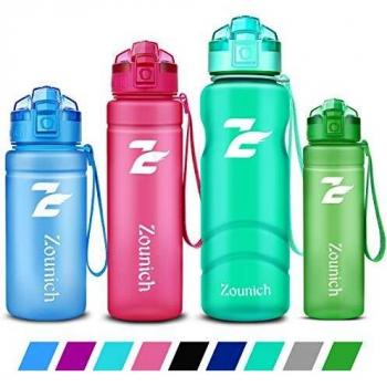 ZOUNICH Botella Agua Deporte, Botella Agua Niños sin BPA Reutilizable Plástico Tritan - 500 ml / 700 ml / 1 l / 1.2 l, Cantimploras para Te con Filtro, para Infantil, Gimnasio, Bicicleta