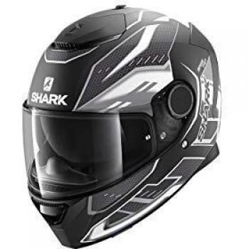 Shark Casco de moto SPARTAN 1.2 ANTHEON MAT KWK, Negro/Blanco, XS