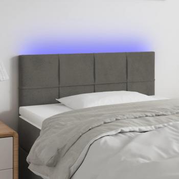 Cabecero LED gris oscuro de terciopelo 80x5x78/88 cm
