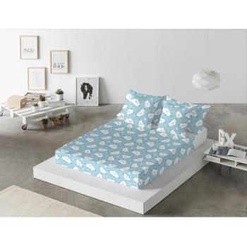 Sábana encimera NUBES 100% algodón 144 hilos, ropa de cama