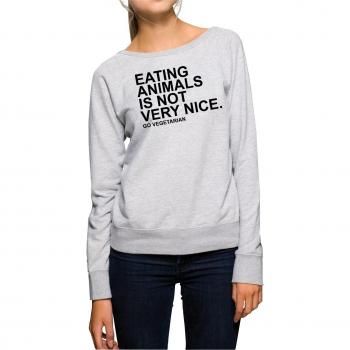 Eating Animals Is Not Nice Sweater Girls Gris-XL
