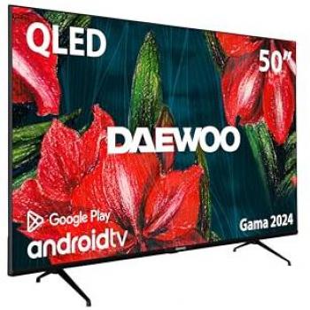 Televisor QLED Daewoo 50 (126 cm) Smart TV 4K Ultra HD Android 11 con Dolby Vision y Atmos, Chromecast integrado y mando Bluetooth con Google Assistant