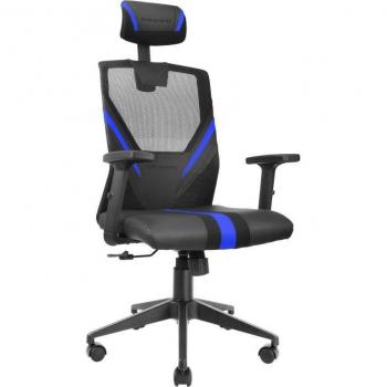 Mars Gaming MGC-ERGO Silla Gaming Ergonómica Azul Malla Transpirable Soporte Ajustable Cervical Lumbar Reposabrazos