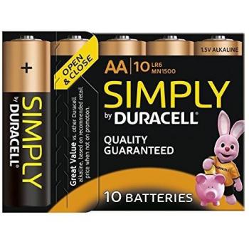 Duracell Alcalina, AA, AA, Lr06, 1.5V Simplemente, Ampolla Al por Menor