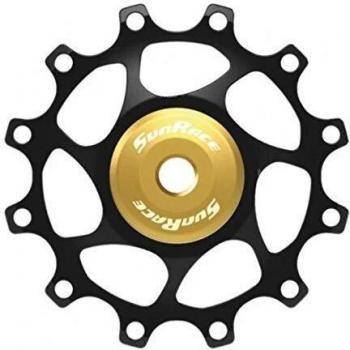 SunRace Polea negra de 12 dientes de aluminio para 11 o 12 V