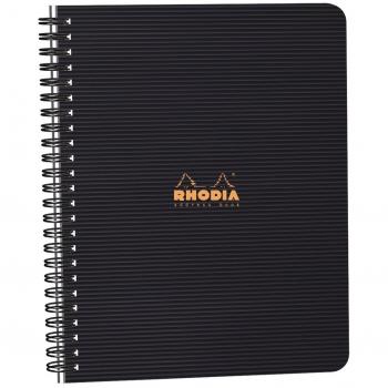 Agenda de Direcciones A5 Rhodiactive, 160 páginas, papel microperforado 90 g/m², encuadernación integral, cubierta negra