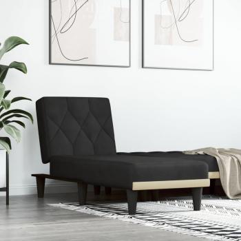Sofá diván de terciopelo negro Vidaxl con estructura resistente, tapizado en terciopelo suave, color negro, diseño moderno y elegante, ideal para salas de estar o espacios contemporáneos