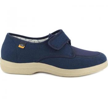 DOCTOR CUTILLAS 21300 Zapatilla de estar por casa, beig de lona con cierre de velcro y suela de goma, para caballero