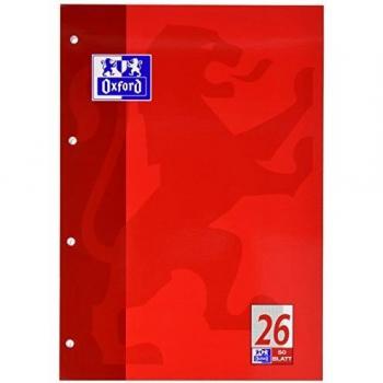 Bloc escolar Oxford A4, 50 hojas, encolado superior, rayado 26, 90 g/m²