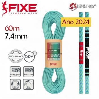 Cuerda doble y gemela Gavarnie 7.4mm FULL DRY Fusion (Blue) (60m) - Fixe/Roca