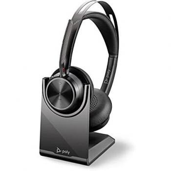 Poly Voyager Focus 2 UC Wireless Headphones with Stand Black