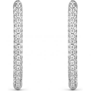 Pendientes criollas de plata ovaladas con circonitas blancas Itemporality SEA-101-356-UU