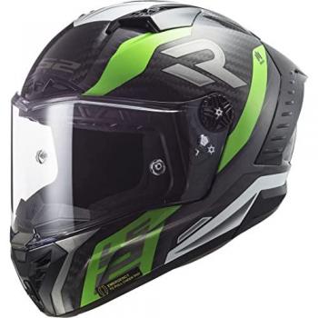 Casco Integral LS2 FF805 Thunder Supra Verde Fluor/Blanco, características: diseño aerodinámico, material de calota en policarbonato, sistema de ventilación eficiente, forro interior desmontable y lavable, cierre