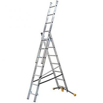 Escalera Combinada de Aluminio HAILO 1420-801 HobbyLOT con 3 Tramos y 7 Peldaños