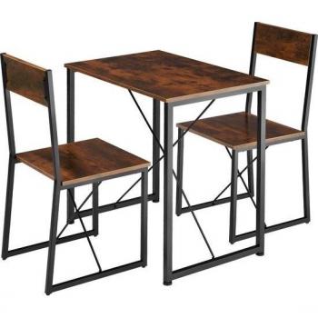 Conjunto de Comedor Margate Industrial 3 Piezas con Tableros de Aglomerado y Estructura de Acero Resistente