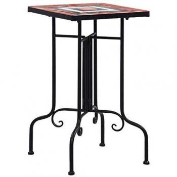 vidaXL Mosaic Side Table Terracotta and White Ceramic