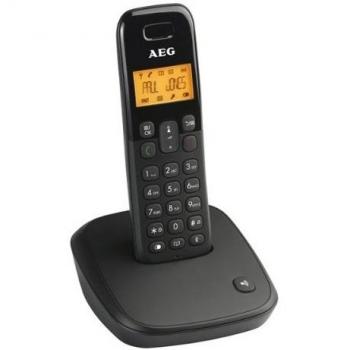 Teléfono Inalámbrico AEG Voxtel D-100 DECT con Pantalla LCD, Color Negro