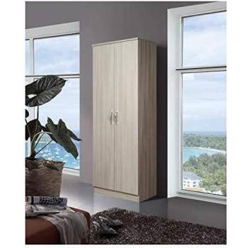 Zapatero Armario 2 Puertas 5 Estantes 71x38x182 cm Color Olmo